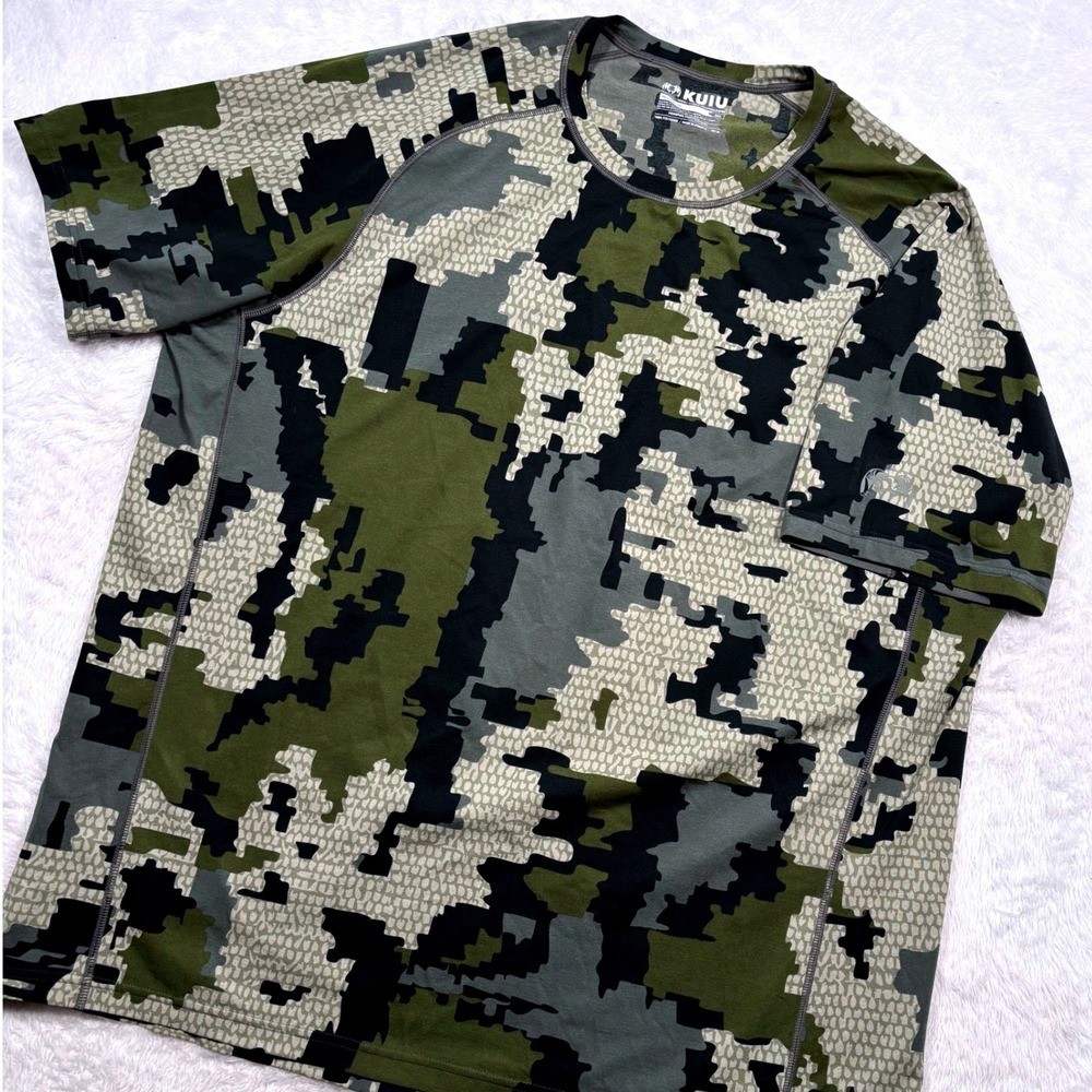 Kuiu Peloton 130 T-Shirt Mens 3XL Green Verde Camo Primeflex Performance J8F1M